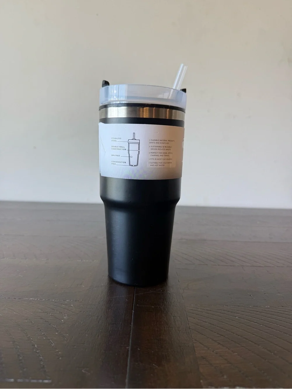 Hydraquench Stainless Steel Insulated Black Tumbler 20oz.